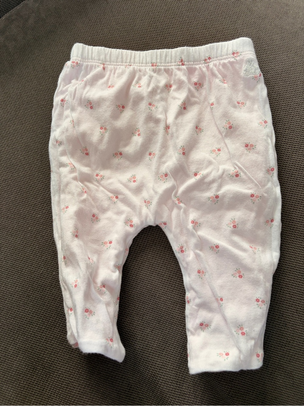 GAP White Pink Floral Baby Leggings